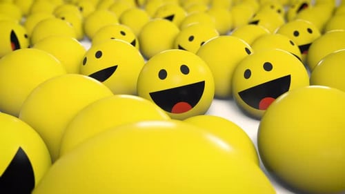 Animated 3D Happy Emojis Seamless Loop Background