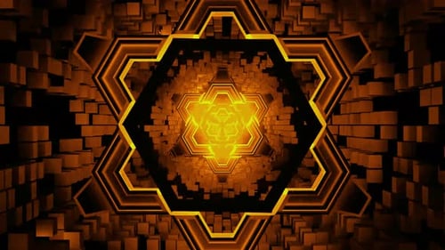 Futuristic Grid Tunnel Background Video