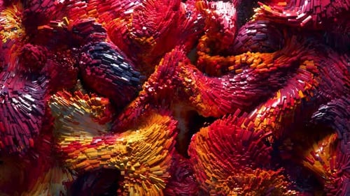3D-Rendering von abstrakter Kunst, Videoanimation, 3D-Hintergrund mit surrealer Bewegung, Bewegung, festlich, gewellt