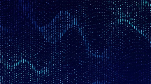 Digital Wave of Blue Dots Abstract Background Animation
