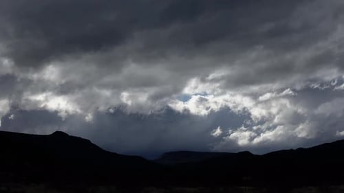 Ominous Storm Clouds Over Hill Timelapse Wide Shot