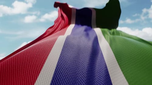 Waving Flag Motion Graphic on Cloudy Sky