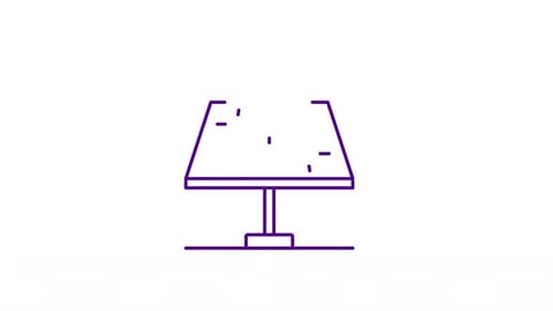 Animated Line Art Solar Panel with Sun Reveal Icon