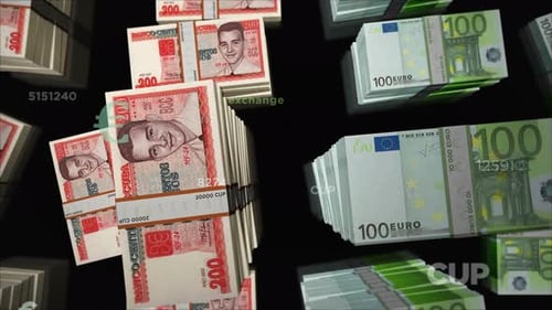 Euro and Cuba Peso money exchange loop