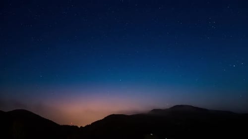 Starry Night Over Mountain Range Time Lapse