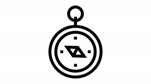 Compass line icon animation