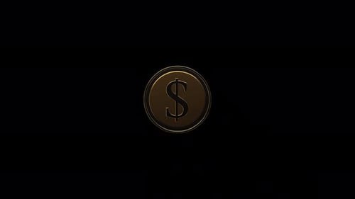 Coins rotating.Coins rotation animation on transparent background. Rotating gold coins.Alpha channel