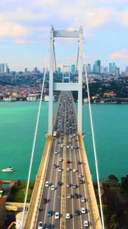 Istanbul Cityscape And Bridge, Turkey