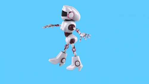 Lustiger 3D-Cartoon-Robotertanz (mit Alphakanal)