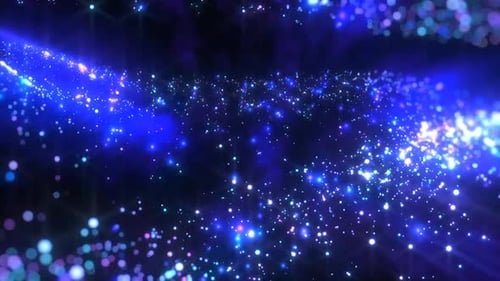 Blue Glowing Particle Trails Background Loop