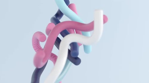 Abstract 3D Fluid Tubes Intertwining in a Seamless Loop