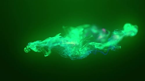 Glowing Green Abstract Particle Energy Flow