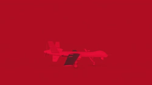 Modern 3D Military Drone Seamless Rotation Loop