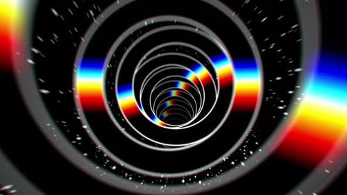 Neon Spiral Portal Animation Black Space 4K