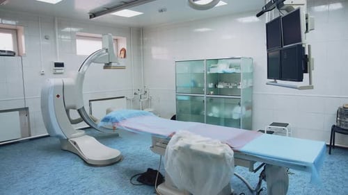 Operating room in hospital. Modern operating room with a lot of equipment