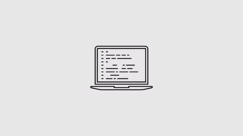 Animated Laptop Icon Displaying Code Lines