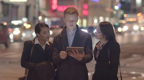 Group of Multi Ethnic Diverse Young Business Professionals Meeting In the City