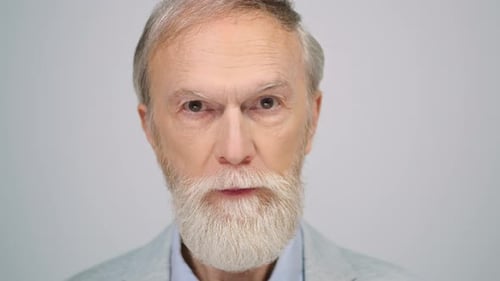 Serious Senior Man Portrait in Studio