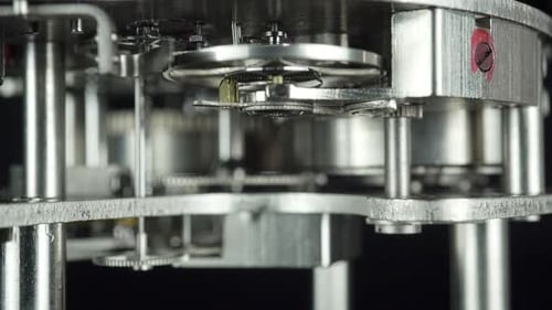 Intricate Metallic Mechanism Gears in Action