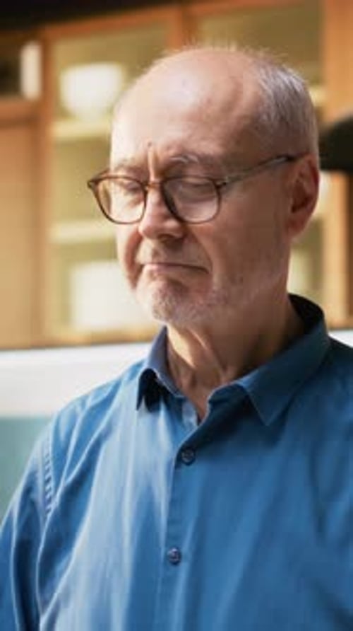 Senior Man Smiling in Home Portrait