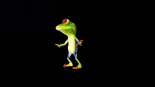 Humanoider Tanz des Toon Frogs