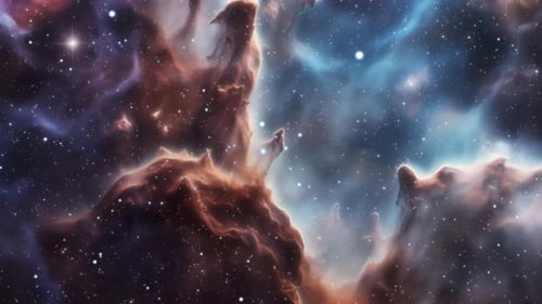 Deep Space Nebula Animation with Glowing Stars