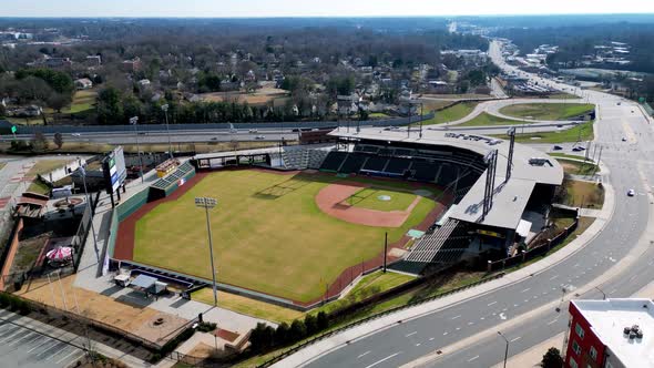 Baseball Stadium Aerial Down Tilt WInston Salem Dash, Sports Stock ...