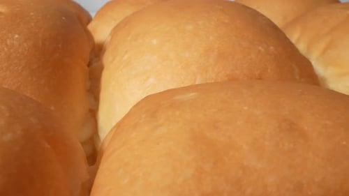Close Up of Soft Fresh Baked Bread Buns