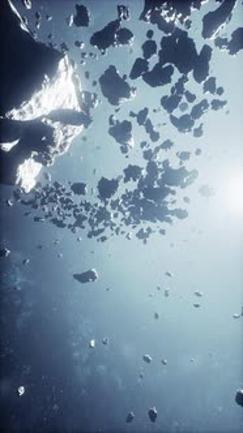 Immense Field of Treacherous Asteroids in a Cosmic Nebula Vertical