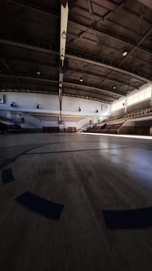 Empty College Basketball Court