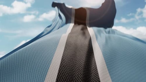 Realistic Waving Fabric with Blue Black White Stripes Background Loop