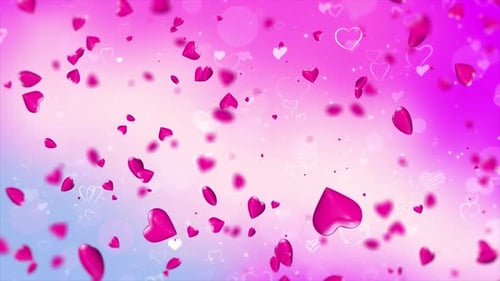 Colorful Valentines Day Heart Background Loop