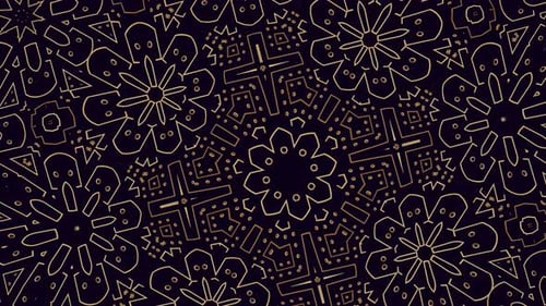 Abstract Golden Geometric Kaleidoscope Animated Background Loop