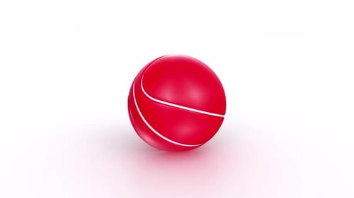 Rotating Red Sports Ball Loop Animation