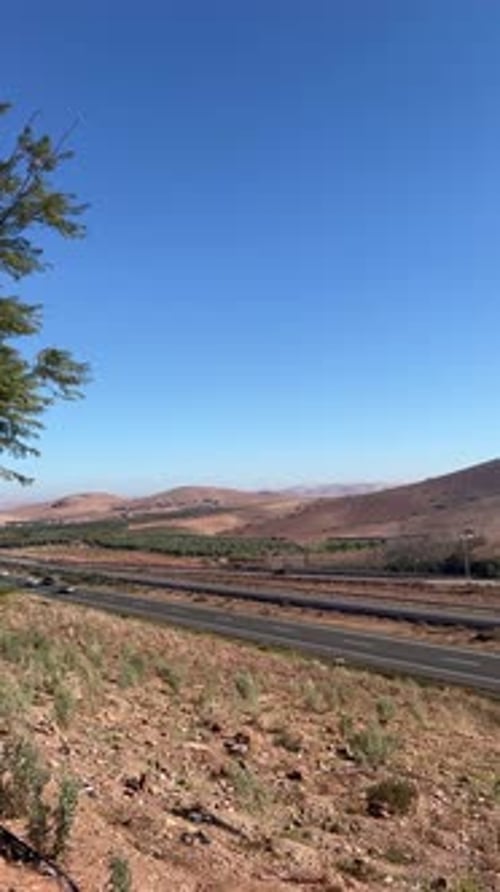 Marrocos Desert Road Highway Landscape Vast Dunes Marrocos