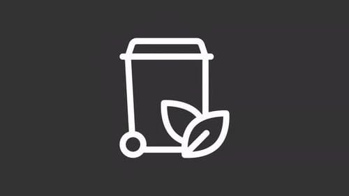 Eco waste management ui icon white line animation