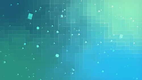 Cube Abstraction Background Blue And Green Full HD