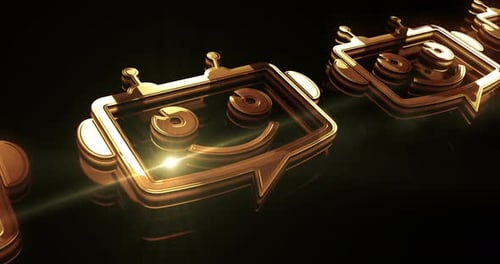 Chatbot ai online assistant support metal symbol loop concept