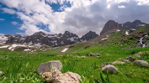 Timelapse Cloudy Landscape