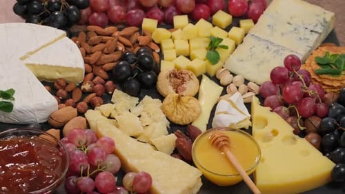 Cheese and Fruit Charcuterie Board Still Life