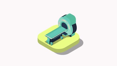 Animated Isometric Medical MRI Scanner Icon