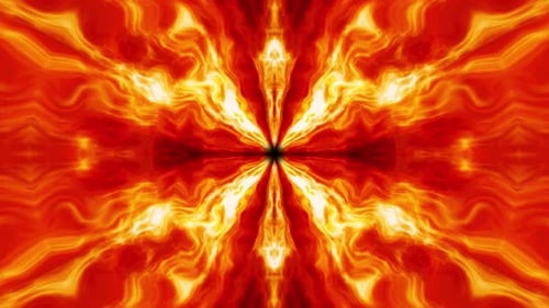 Symmetrical Fiery Abstract Energy Loop Background Animation