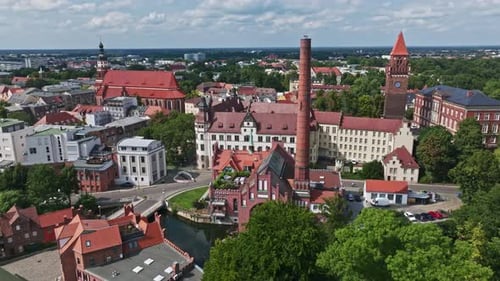 Vista aérea da Altes Elektrizitätswerk Cottbus, Alemanha