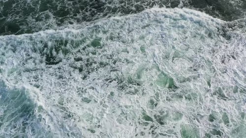 Ocean Surf with Waves Top View