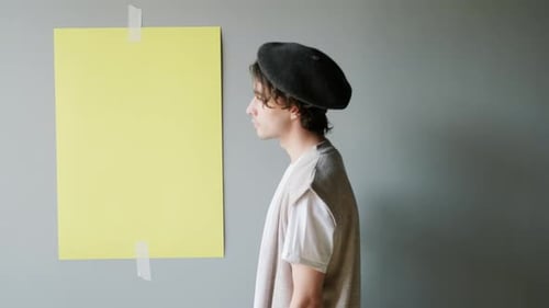 Portrait of Stylish Young Man in Beret