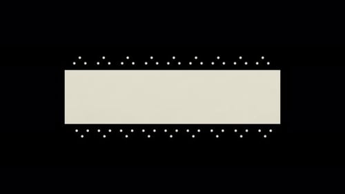 Vow Collection: Title loop element of a horizontal beige colored rectangle frame with small dots des