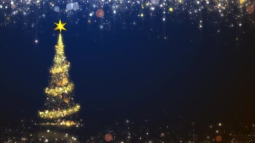 Festive Golden Particle Christmas Tree Animation