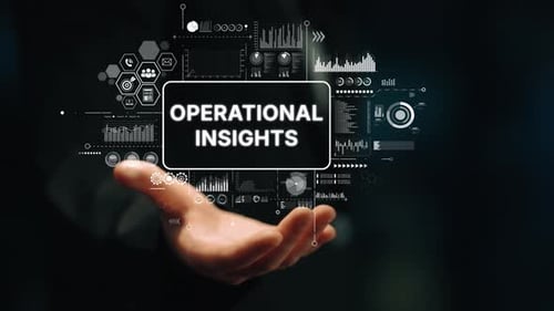 Professionelles Handdisplay mit betrieblichen Einblicken und Datenanalysegrafiken für Unternehmen