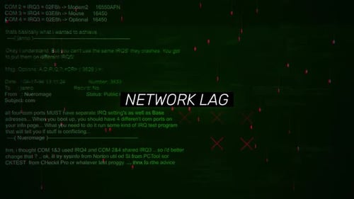 Network Lag Text On Hacking Background Screen