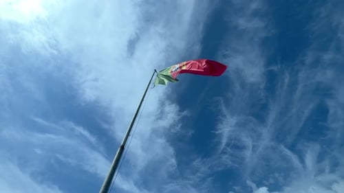 Portuguese Flag blowing in the wind